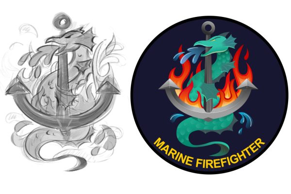 vector illustratie marine firefighters roy korpel